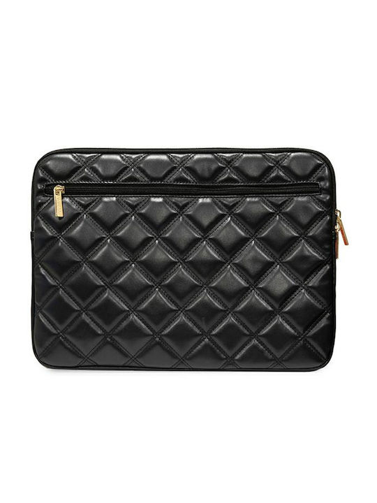 Guess Pu Quilted 4g Metal Logo Tasche Fall für Laptop 13" in Schwarz Farbe