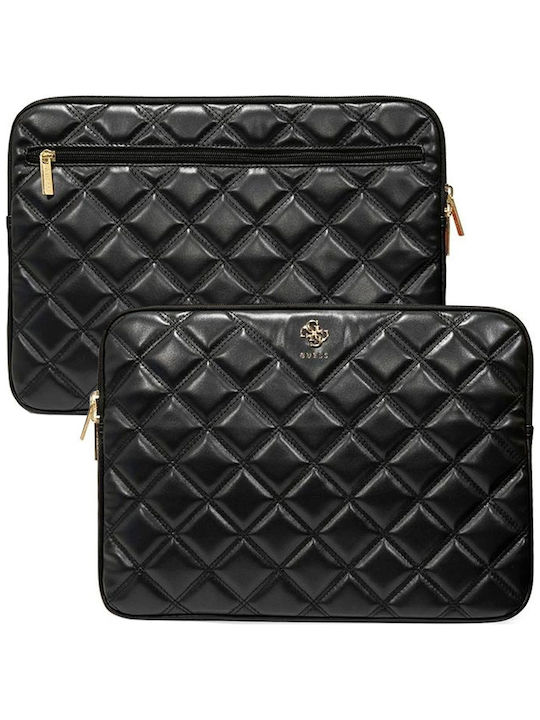 Guess Pu Quilted 4g Metal Logo Tasche Fall für Laptop 13" in Schwarz Farbe