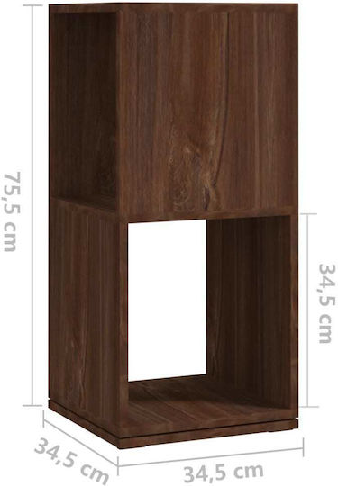 vidaXL Bibliothek Braun Dürres 34.5x34.5x75.5cm