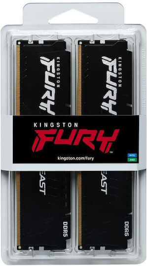 Kingston Fury Beast 16GB DDR5 RAM cu 2 module (2x8GB) și Viteză