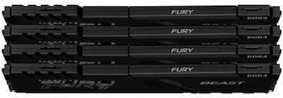 Kingston Fury Beast 64GB DDR4 RAM cu 4 module (4x16GB) și Viteză 2666 pentru Desktop