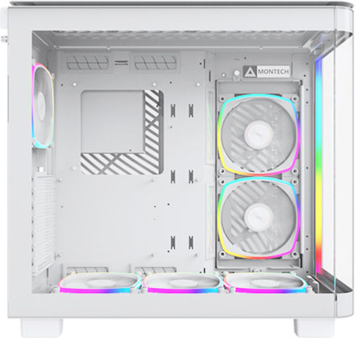 Montech King 95 Pro Геймърско Midi Tower Компютърна Кутия с Страничен Прозорец Бяла