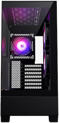 Phanteks XT Midi Tower Κουτί Υπολογιστή με Πλαϊνό Παράθυρο και RGB Φωτισμό Μαύρο