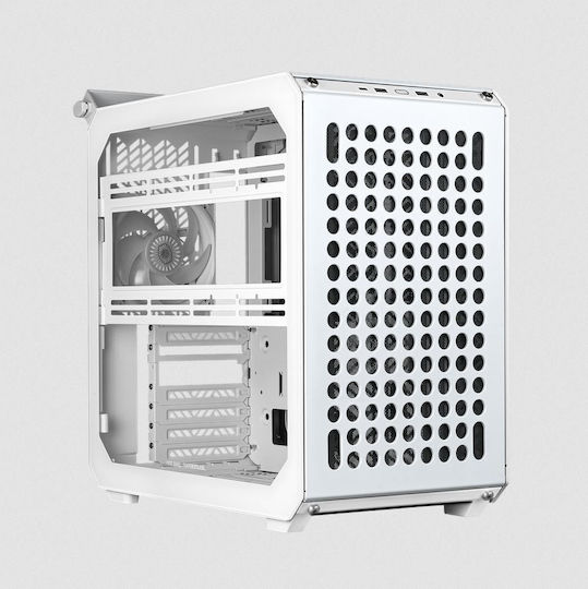 CoolerMaster Qube 500 Flatpack Gaming Midi Tower Computer Case with Side Window White