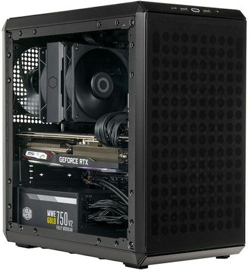 CoolerMaster Q300L V2 Gaming Mini Tower Κουτί Υπολογιστή με Πλαϊνό Παράθυρο Μαύρο