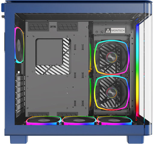 Montech King 95 Pro Midi Tower Компютърна кутия със страничен прозорец Син