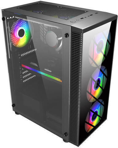 FSP/Fortron CMT192 Gaming Midi Tower Κουτί Υπολογιστή με Πλαϊνό Παράθυρο και RGB Φωτισμό Μαύρο