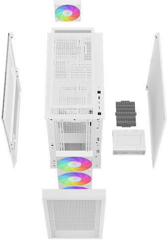Deepcool CH560 Digital Gaming Midi Tower Computer Case with Side Window and RGB Lighting White