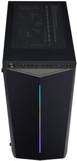 FSP/Fortron CMT151 Gaming Midi Tower Κουτί Υπολογιστή με Πλαϊνό Παράθυρο και RGB Φωτισμό Μαύρο