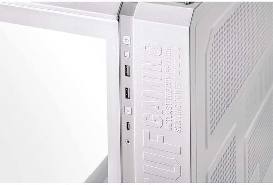 Asus TUF GT502 Plus Gaming Middle Tower Carcasă Calculator cu Fereastră Laterală Alb