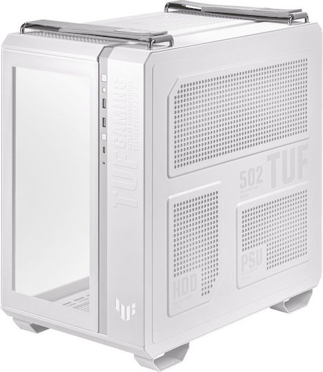 Asus TUF GT502 Plus Gaming Middle Tower Carcasă Calculator cu Fereastră Laterală Alb