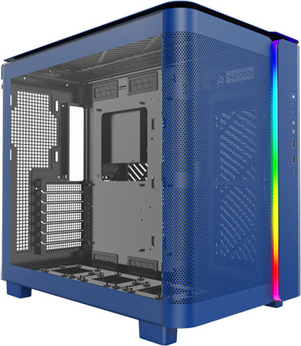 Montech King 95 Gaming Midi-Turm Computergehäuse mit Seitenfenster Blau