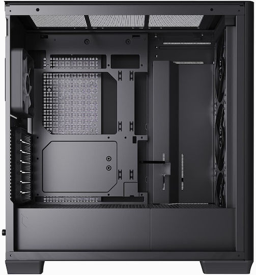 C1 Gaming Midi Tower Computer Case with Side Window and RGB Lighting Black
