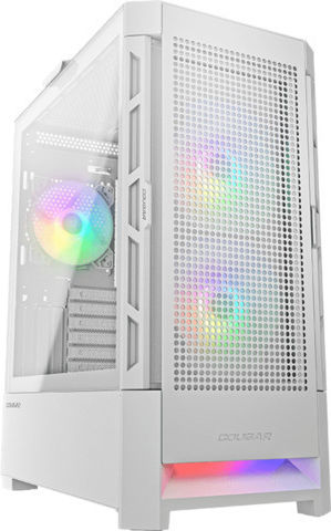Cougar Airface RGB Gaming Midi Tower Computer Case with Side Window White