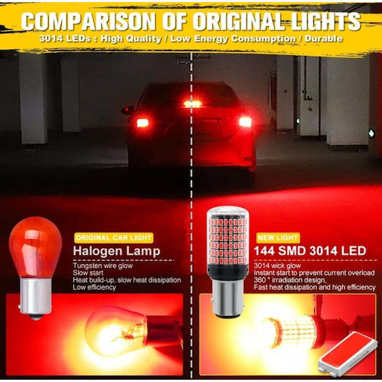 Lămpi Autoturismului BA15S / P21W Canbus LED Roșu 12V 20W 2buc