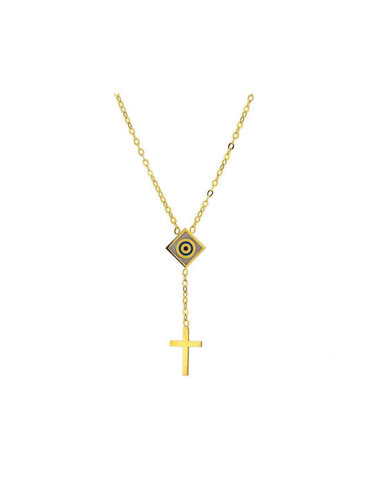 Goldsmith Damen Weißgold Kreuz 9K mit Kette