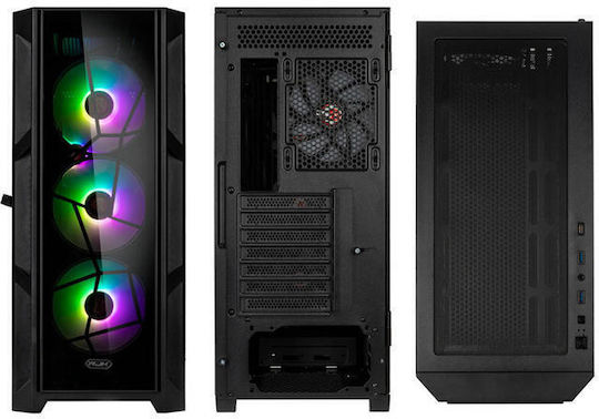 Raijintek Ponos Ultra TG4 Gaming Midi Tower Computer Case with Side Window and ARGB Lighting Coating Black