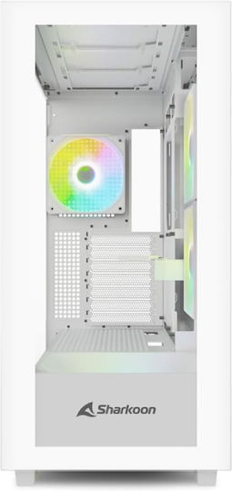 Sharkoon Rebel C60 RGB Gaming Midi Tower Computer Case with Side Window White