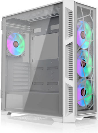 Raijintek Ponos Ultra TG4 Gaming Midi Tower Κουτί Υπολογιστή με Πλαϊνό Παράθυρο Coating White