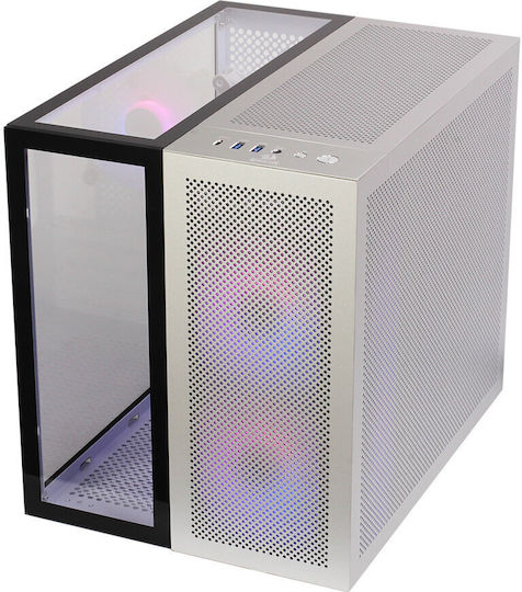 Redragon GC-588 AXE Gaming Midi Tower Computer Case with Side Window and RGB Lighting Black/White
