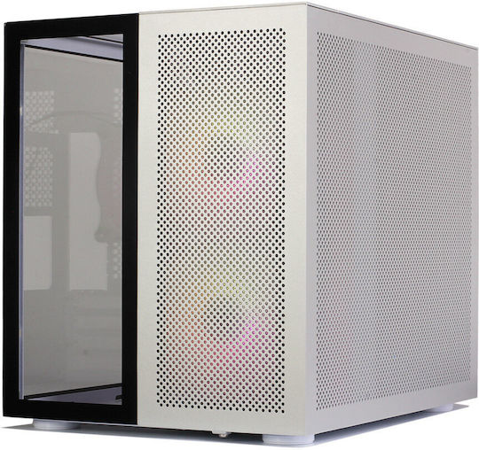 Redragon GC-588 AXE Gaming Midi Tower Computer Case with Side Window and RGB Lighting Black/White