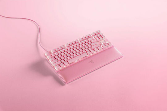 Razer Huntsman V2 TKL Optical Gaming Keyboard Tenkeyless with Razer Linear switches and RGB lighting (English US) Quartz