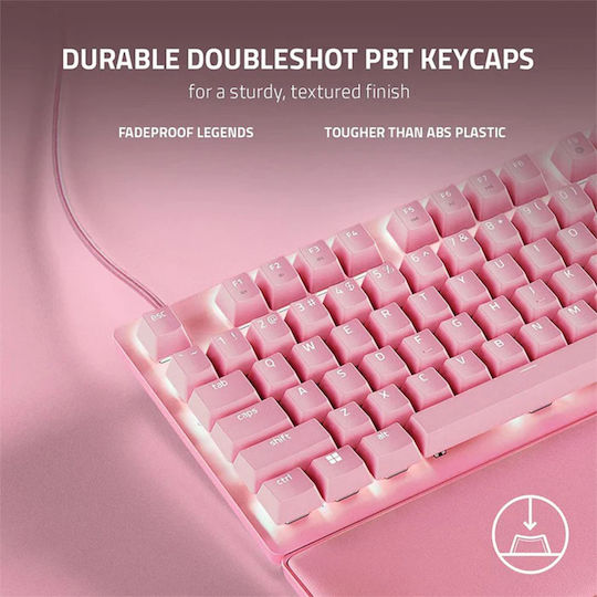 Razer Huntsman V2 TKL Optical Gaming Keyboard Tenkeyless with Razer Linear switches and RGB lighting (English US) Quartz