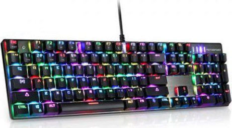 Motospeed Inflictor CK104 Гейминг Механична Клавиатура с Outemu Blue Превключватели и RGB Осветление (Английски US)