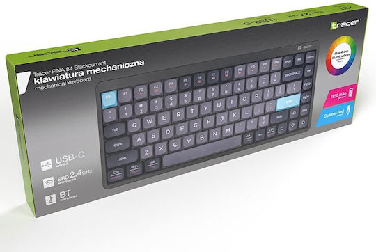 Tracer FINA 84 Gaming Mechanical Keyboard 75% with Outemu Red switches and RGB lighting (English US)
