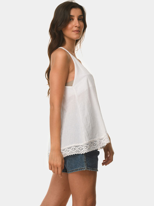 Γυναικεία Μπλούζα με V Λαιμόκοψη White