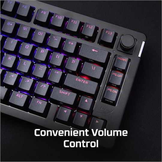 HyperX Alloy Rise 75 Гейминг Механична Клавиатура 75% с HyperX Red суичове и RGB подсветка (Английски US) Черен