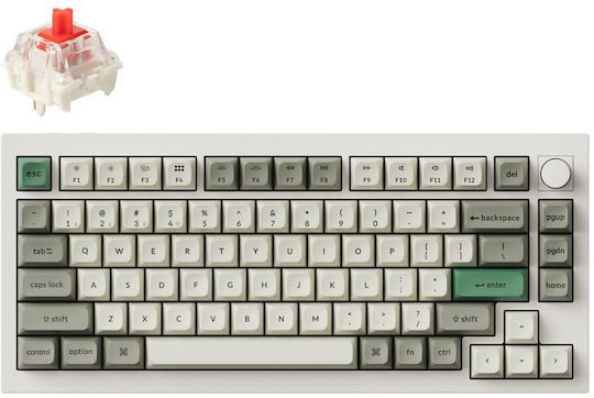 Keychron Q1M-M1 Max Q1M-M1 Tastatură Mecanică de Gaming Fără Fir 75% cu Comutatoare Gateron Jupiter Red și Iluminare RGB Limba Tastaturii Engleză SUA