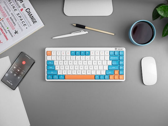 Tracer FINA 84 Gaming Tastatură Mecanică 75% cu Outemu Red comutatoare și iluminare RGB (Engleză US) White/Blue
