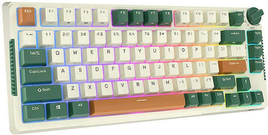 Royal Kludge RKH81 Wireless Gaming Mechanical Keyboard 75% with Sky Cyan switches and RGB lighting (English US) Green