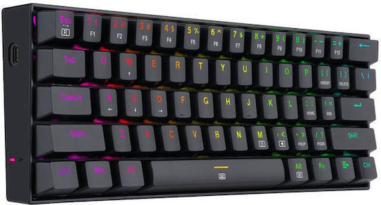 Redragon K630RGB Gaming Μηχανικό Πληκτρολόγιο 60% με Custom Red διακόπτες και RGB φωτισμό (International English)