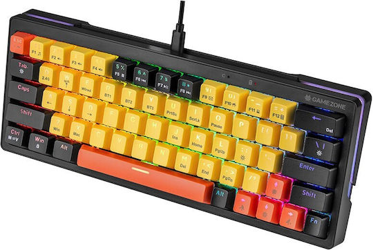 Tracer Gamezone EVO2 Gaming Mechanical Keyboard 65% with Custom switches and RGB lighting (English US) Yellow
