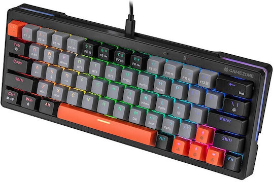 Tracer Gamezone EVO1 Hot Swap 63 Gaming Mechanical Keyboard 65% with RGB lighting (English US) Gray