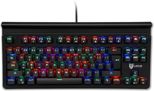 Liocat KX 375CM Gaming Mechanical Tenkeyless Keyboard with Custom Blue Switches and RGB Lighting English US