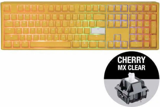 Ducky One 3 Gaming Μηχανικό Πληκτρολόγιο με Cherry MX Clear διακόπτες και RGB φωτισμό (Αγγλικό US) Κίτρινο