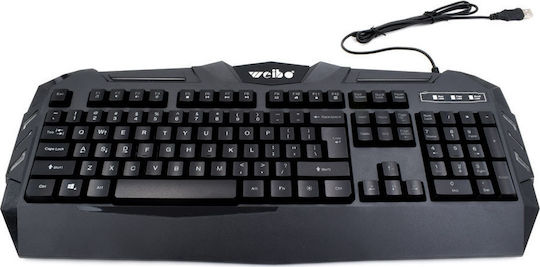 Weibo WB-520 Σετ Gaming Μηχανικό Πληκτρολόγιο με Μεμβράνης διακόπτες και RGB φωτισμό & Ποντίκι (Αγγλικό US)