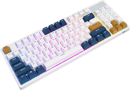 Royal Kludge RK89 Tastatură Mecanică De Gaming Fără Fir Cu Iluminare RGB Engleză SUA Albă