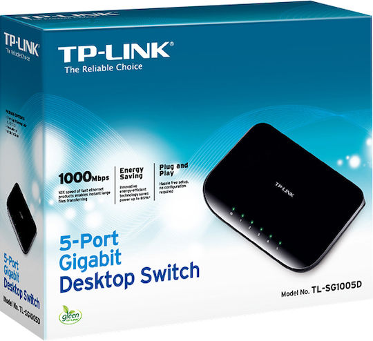 TP-LINK TL-SG1005D v1 Unmanaged L2 Switch με 5 Θύρες Gigabit (1Gbps) Ethernet
