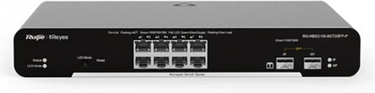 Ruijie Managed L2 PoE+ Switch with 8 Ethernet Ports and 2 SFP Ports