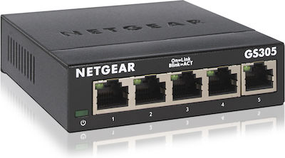 NetGear GS305-300PES Negestionat L2 Switch cu 5 Porturi Gigabit (1Gbps) Ethernet și 5 Porturi SFP