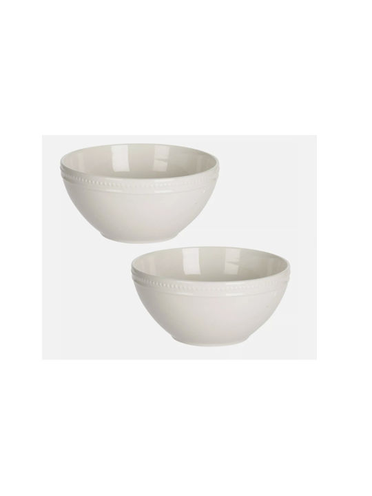 Siaki Collection Serving Bowl Round made of Porcelain White with Diameter 16cm