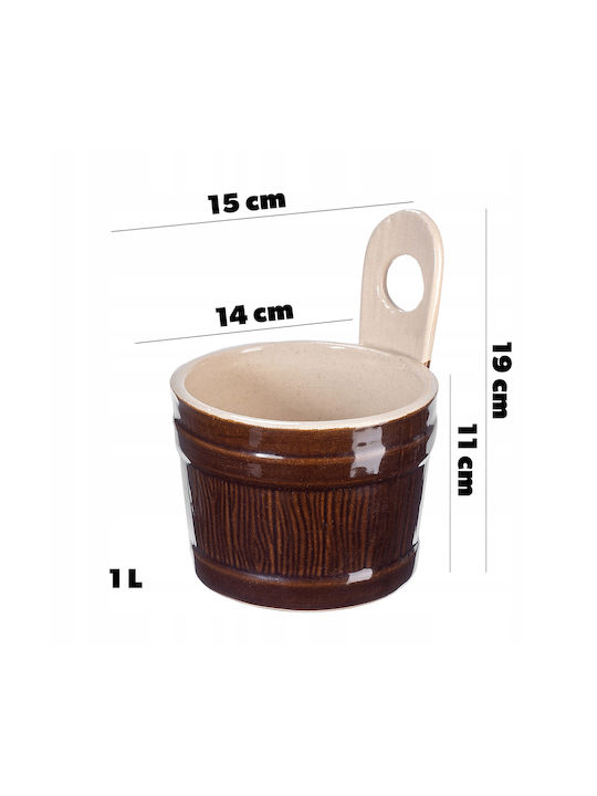 Kadax Serving Bowl Round Ceramic Brown