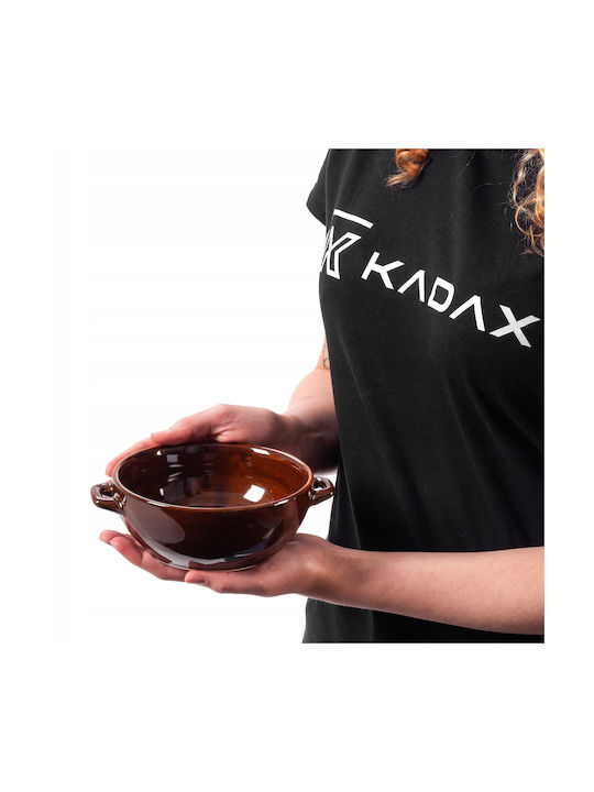 Kadax Μπωλ Σερβιρίσματος Στρογγυλό Κεραμικό Καφέ 5903699480397