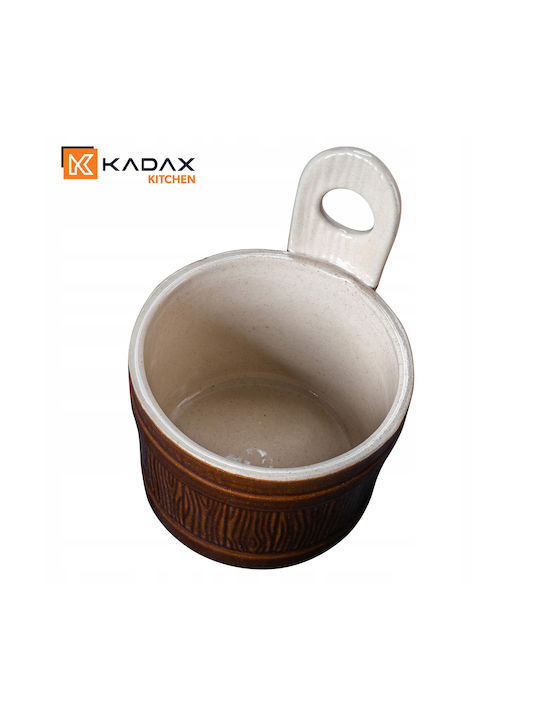 Kadax Serving Bowl Round Ceramic Brown