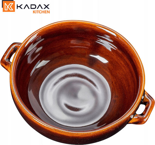 Kadax Μπωλ Σερβιρίσματος Στρογγυλό Κεραμικό Καφέ 5903699480397