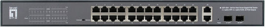 Level One GEP-2841 Управление на L2 PoE++ Switch с 24 Портове Гигабитови (1Gbps) Ethernet и 2 SFP Портове